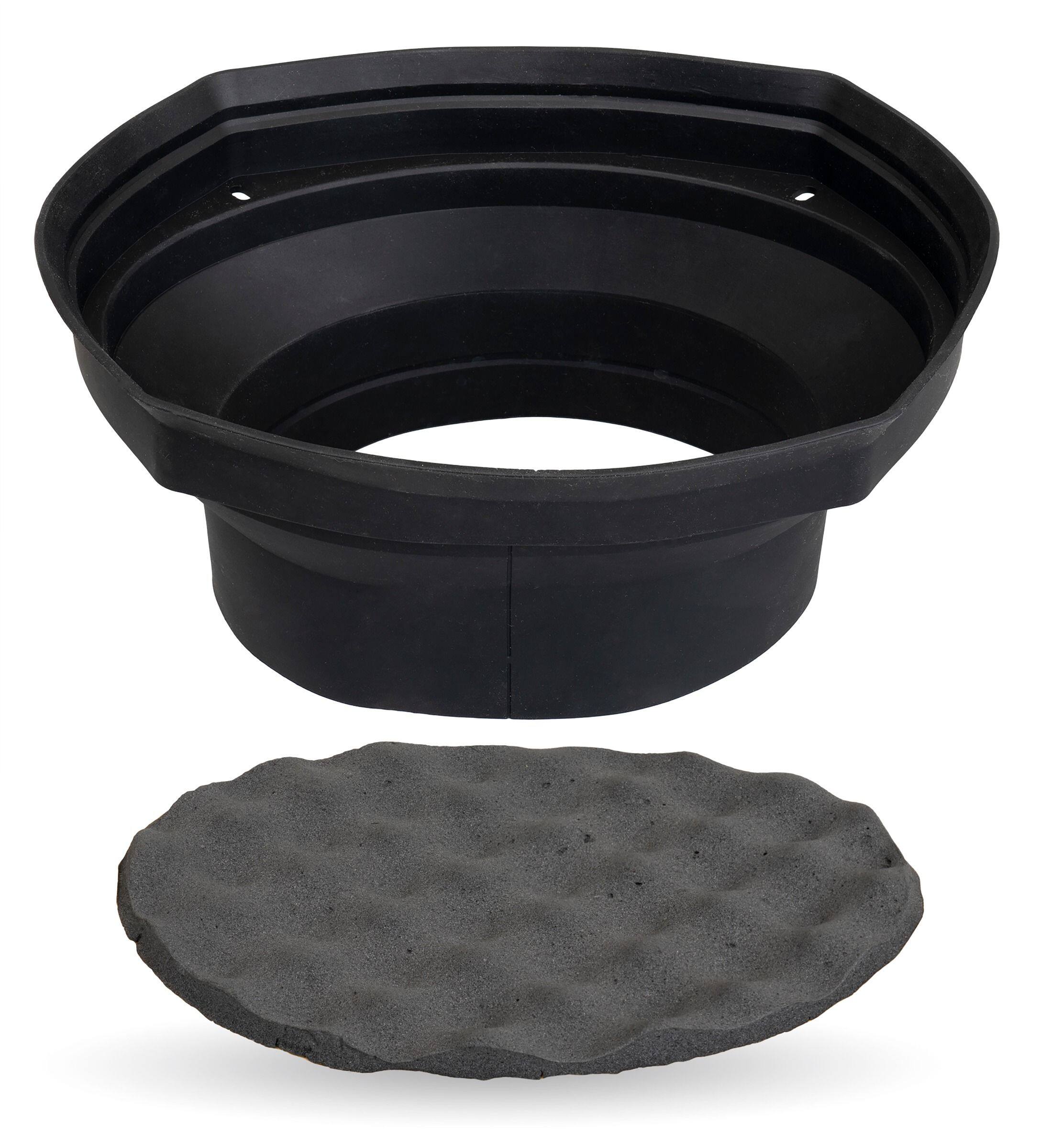 Alt View 1. NVX - XBAF68 2 Piece Universal 6" x8” and 5"x7" Silicone Rubber Speaker Baffles with Self Adhesive Foam Base Pad.