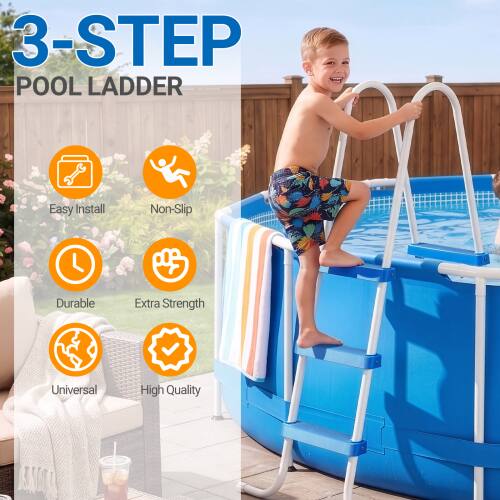 3-STEP POOL LADDER

Easy Install  
Non-Slip  
Durable  
Extra Strength  
Universal  
High Quality