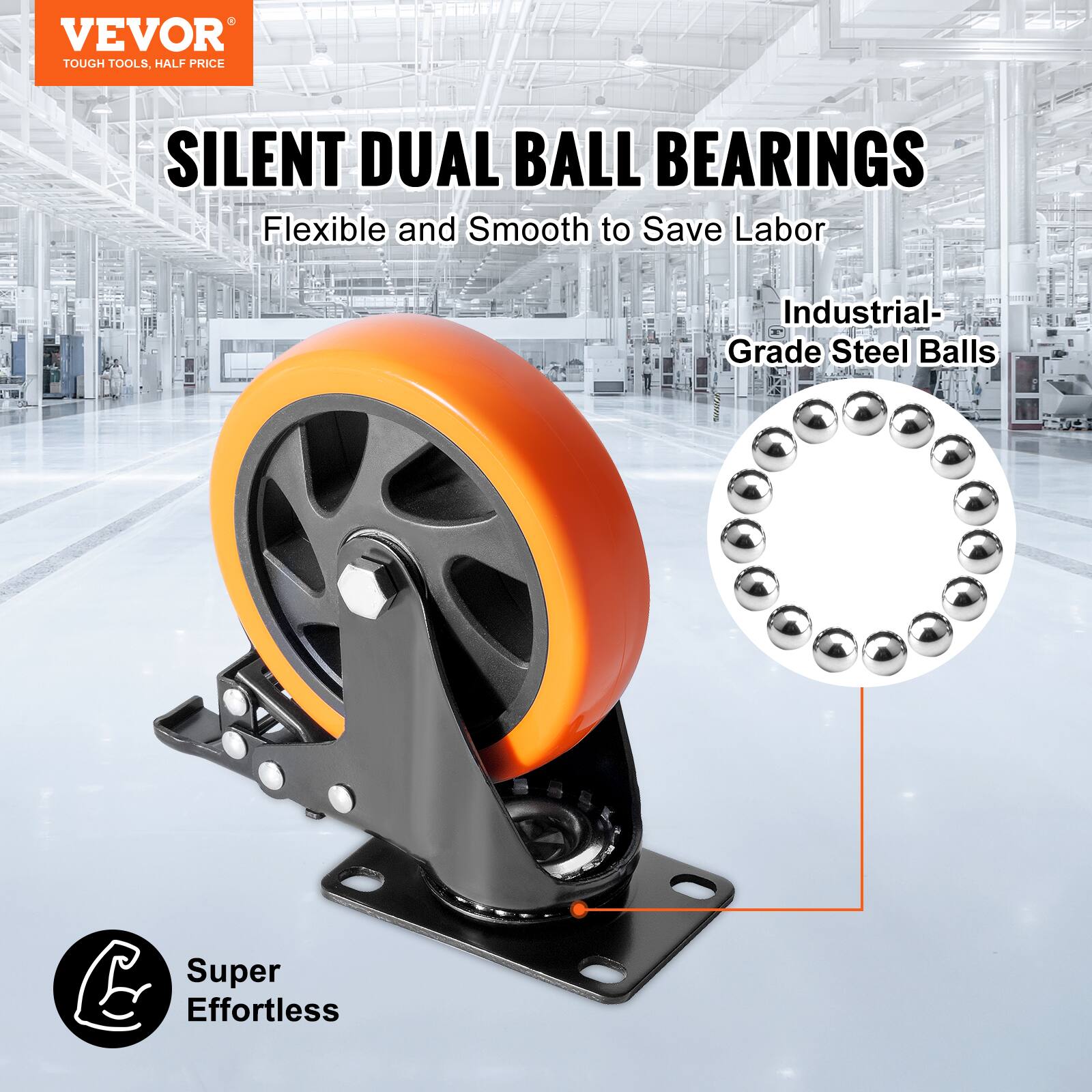 VEVOR TOUGH TOOLS. HALF PRICE SILENT DUAL BALL BEARINGS Flexible and Smooth to Save Labor Industrial-Grade Steel Balls Super Effortless