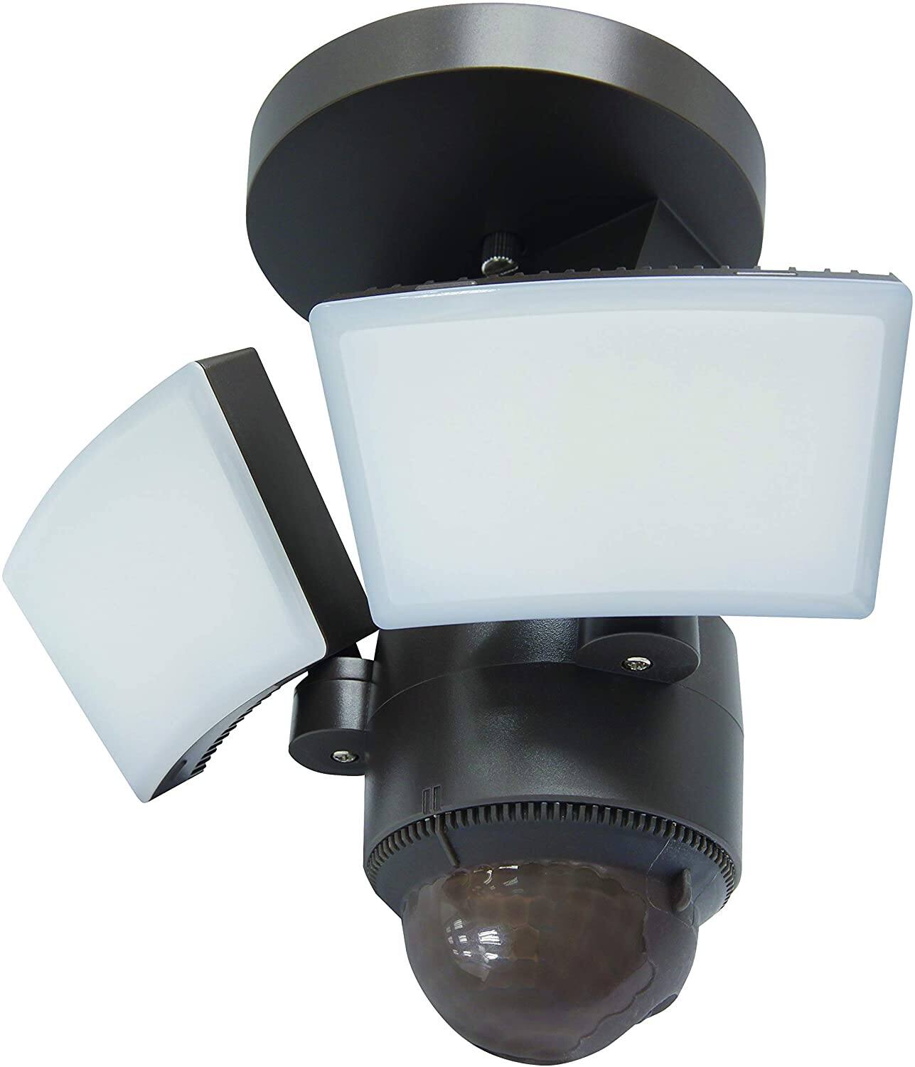 Alt View 3. IQ America - IQ America LED Outdoor Motion Sensor Security Floodlight 1100 Lumens, 180° Detection, Weatherproof, Eave/Wall Mount BZ - Bronze.