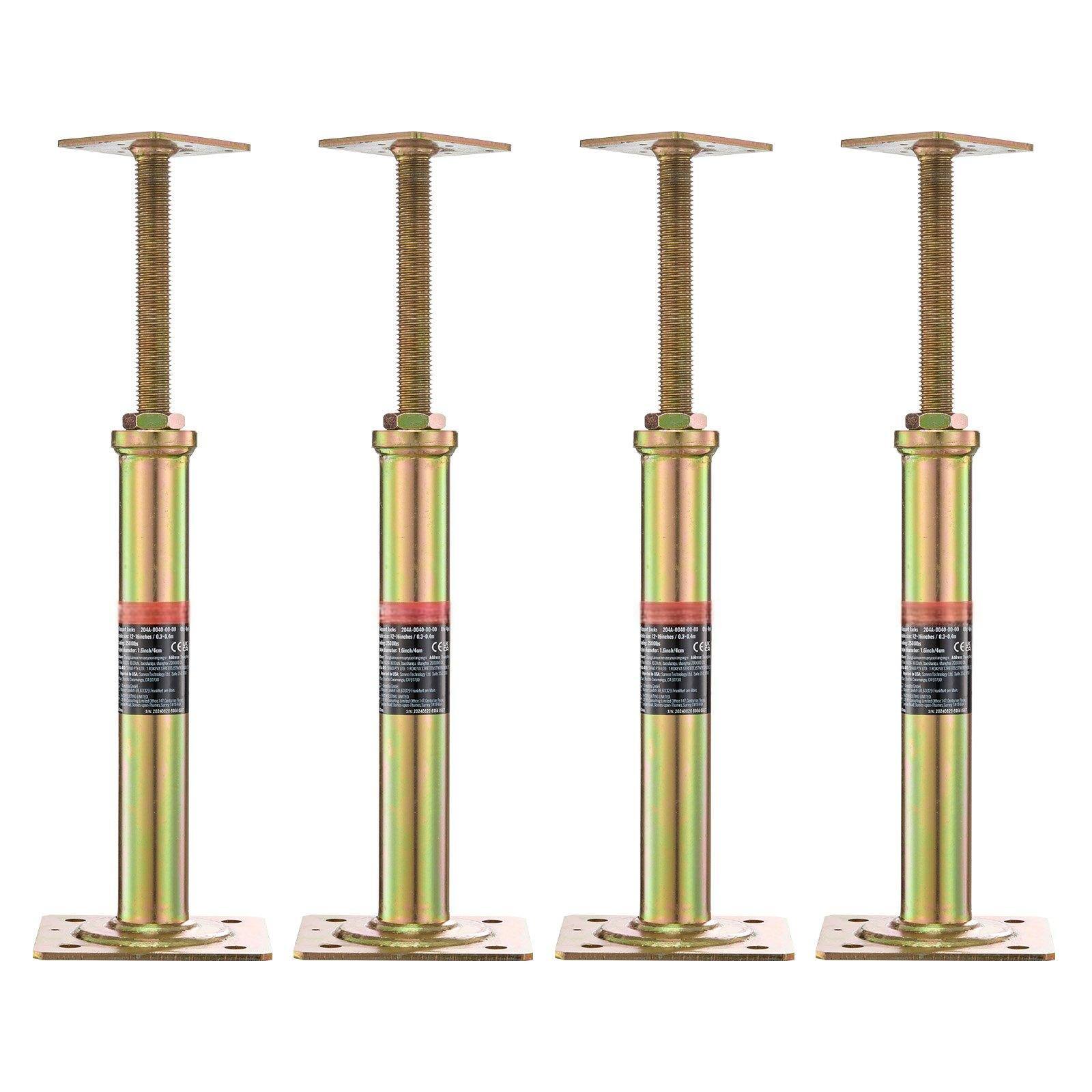 Glintex - House Floor Jacks 4 Pack Adjustable Support Posts 11.6-16 in Height 2500 lbs Capacity Per Unit