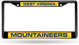 Rico Industries - West Virginia Mountaineers Black Metal Laser Cut License Plate Frame - Multi