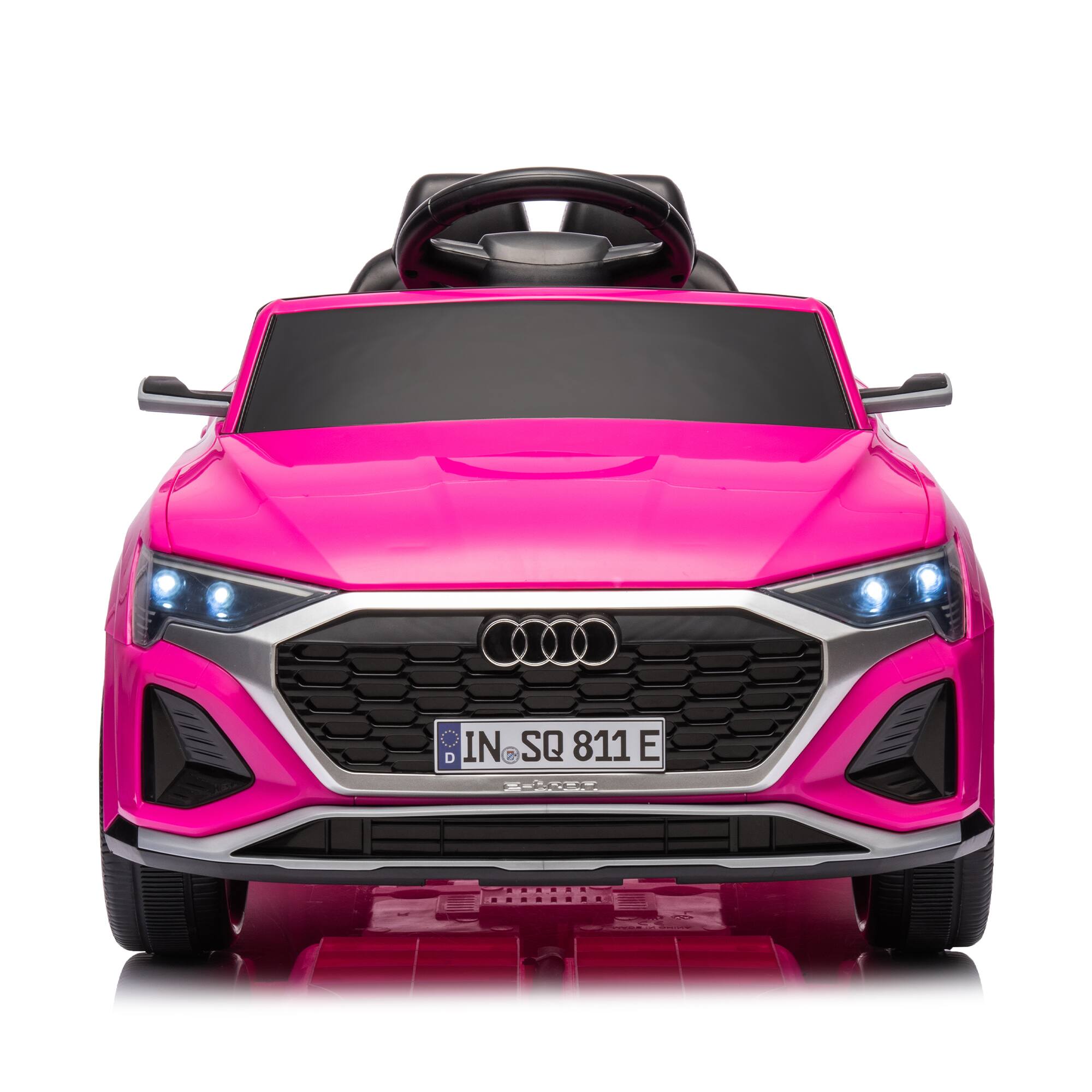Alt View 4. ELEMENT ACE - 12V Kids Ride On Electric Car with Remote Control, Dual Drive, Suspension, Adjustable Speeds, Music and LED Lights - Pink.