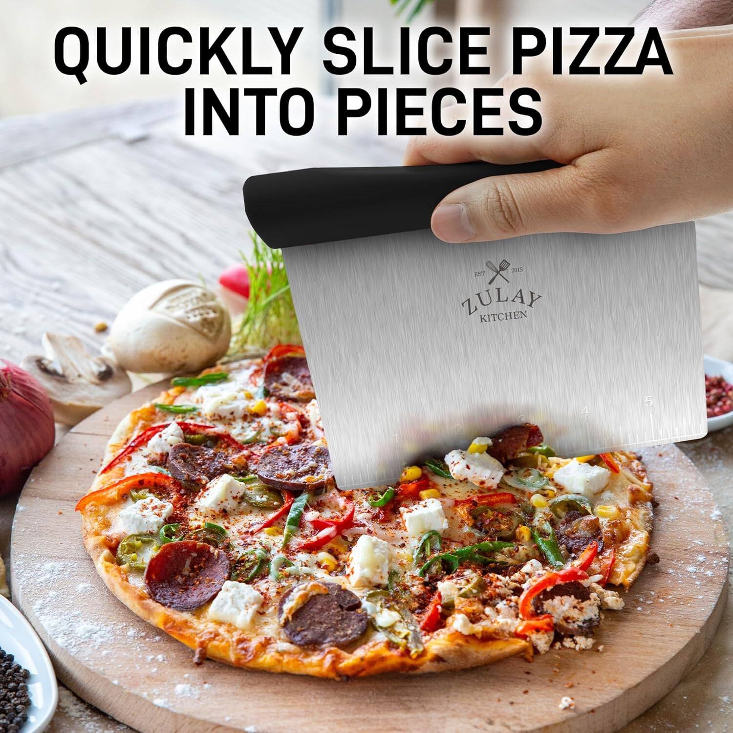 QUICKLY SLICE PIZZA INTO PIECES

ZULAY KITCHEN
EST 2015