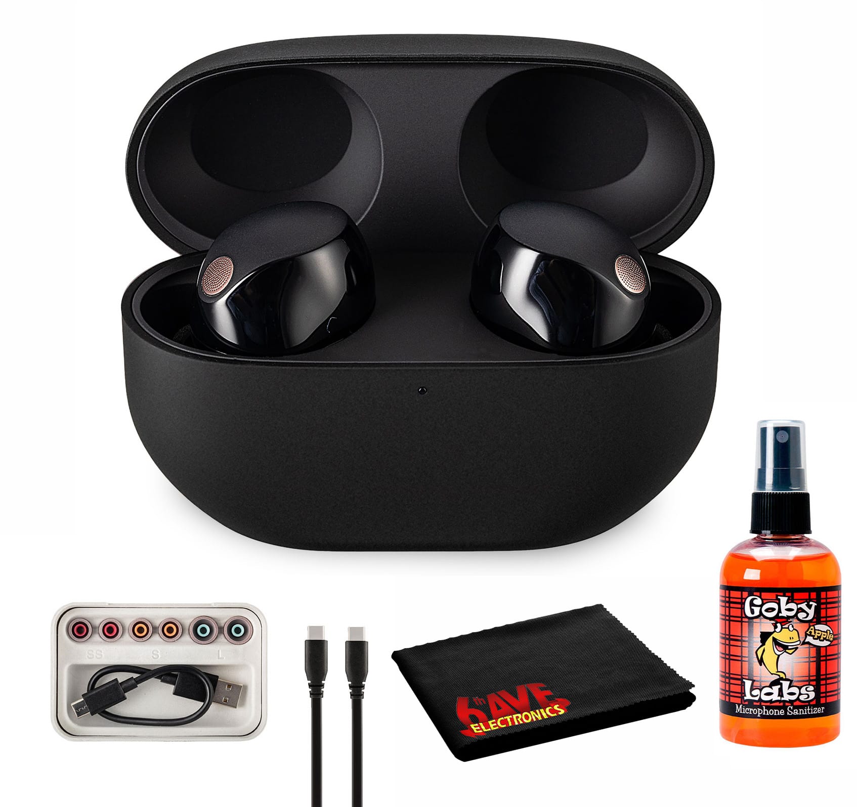 Sony - WF-1000XM5 True Wireless Noise-Canceling In-Ear Headphones Bundle (International Model) - Black