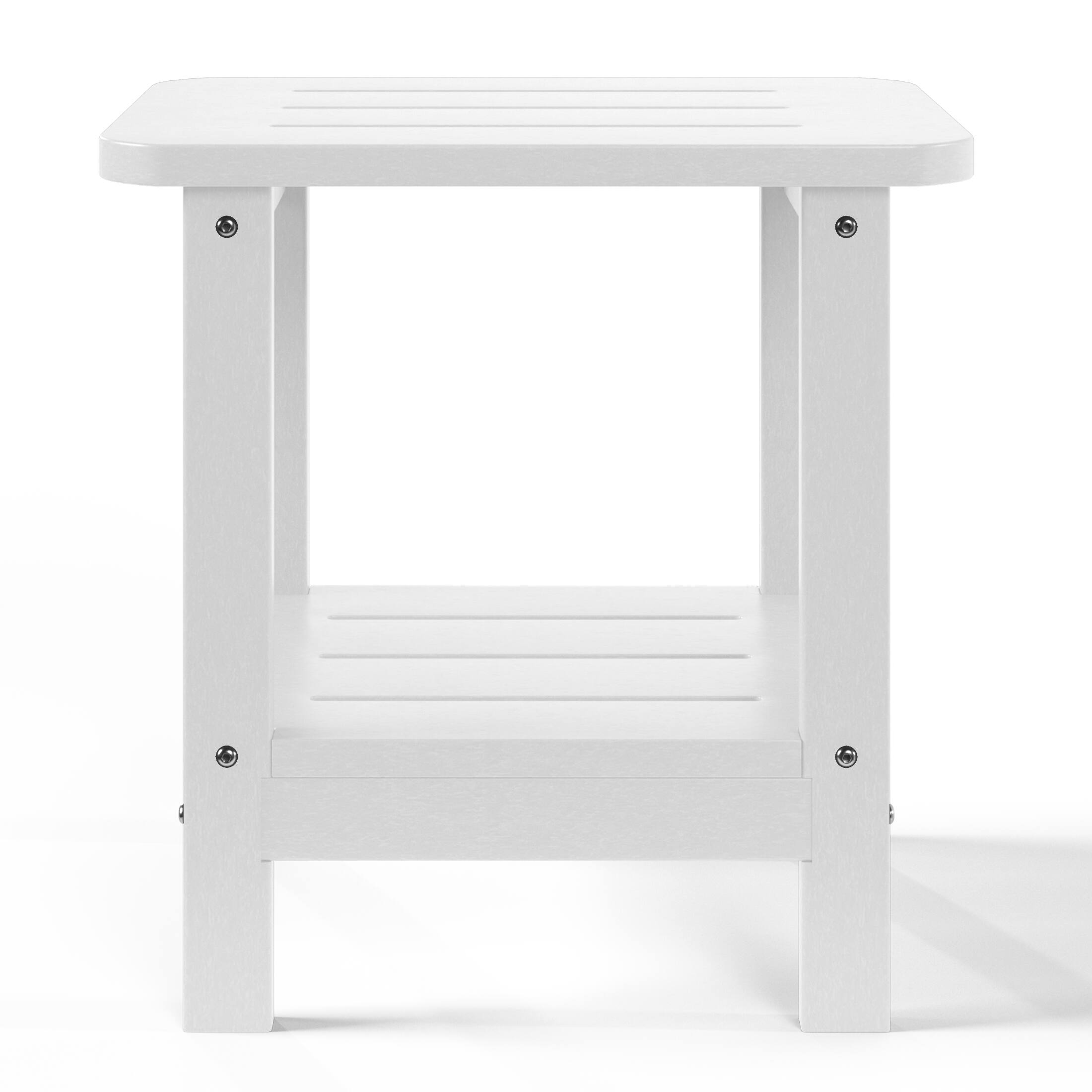 Back. WestinTrends - WestinTrends Aruba 2-Tier Outdoor HDPE Modern Adirondack Square Patio Side Table - White.