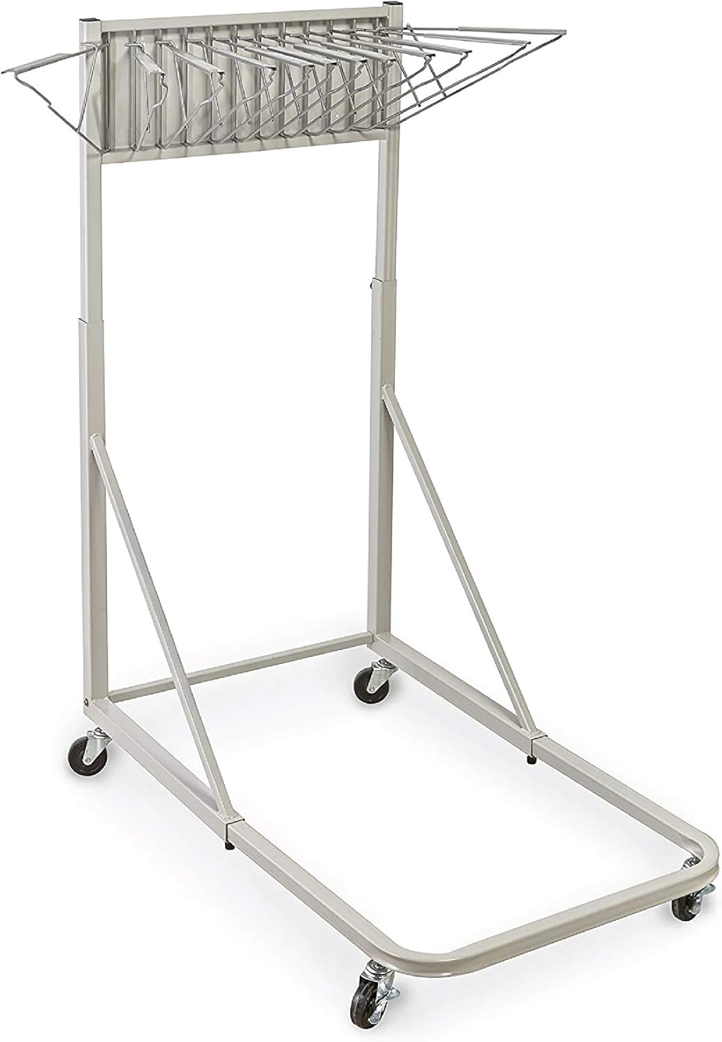 Alt View 5. AdirOffice - Steel Portable Hanging File Cart Mobile Blueprint Storage Rack - Gray.