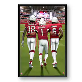 Sporticulture - Arizona Cardinals Framed 27" x 39" Three-Player Art Print - Multicolor