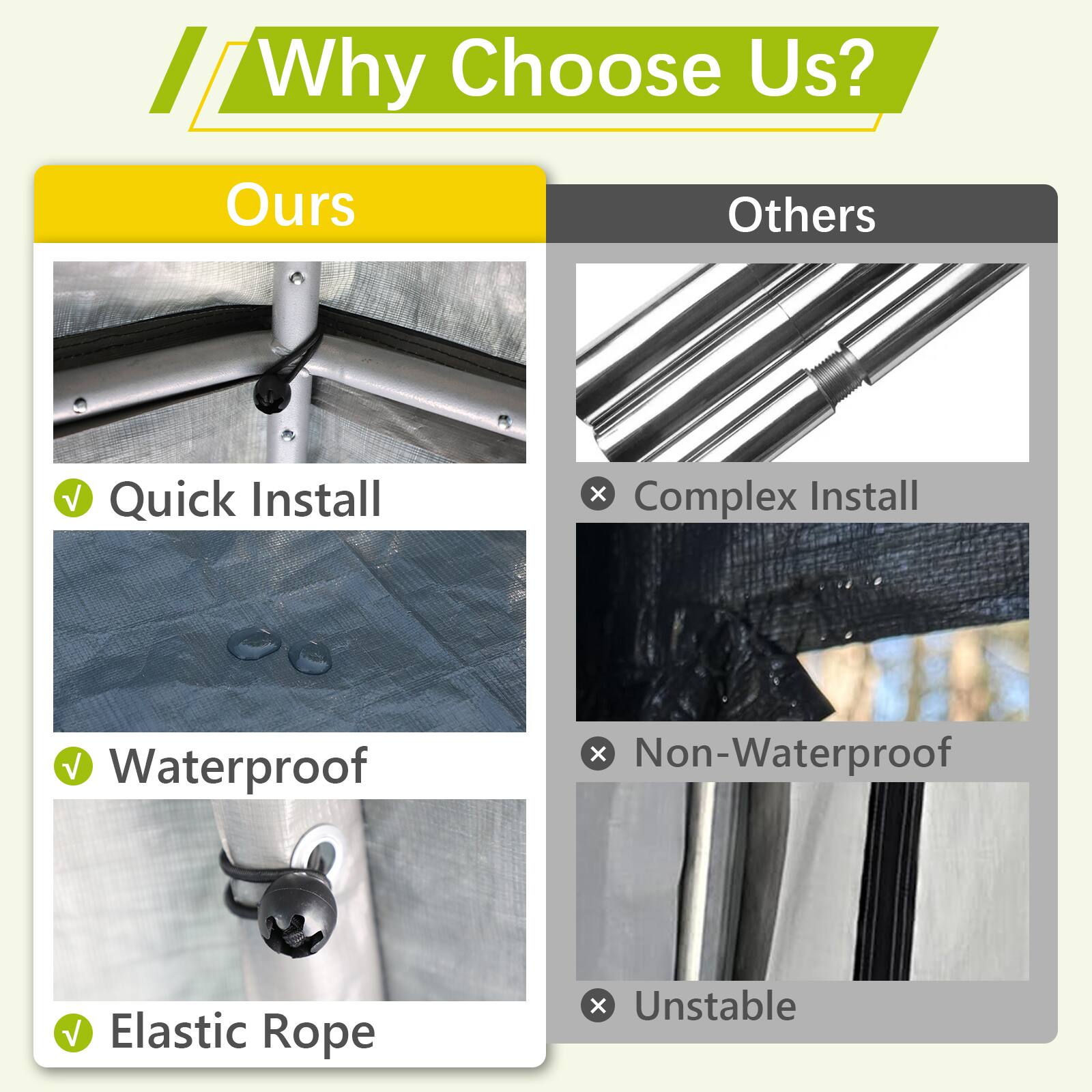 Alt View 1. TinyHomie - 10 x 10FT Outdoor Storage Shed All-Weather Garden Shelter with Waterproof UV-Resistant Cover Functional Utility Cabin.