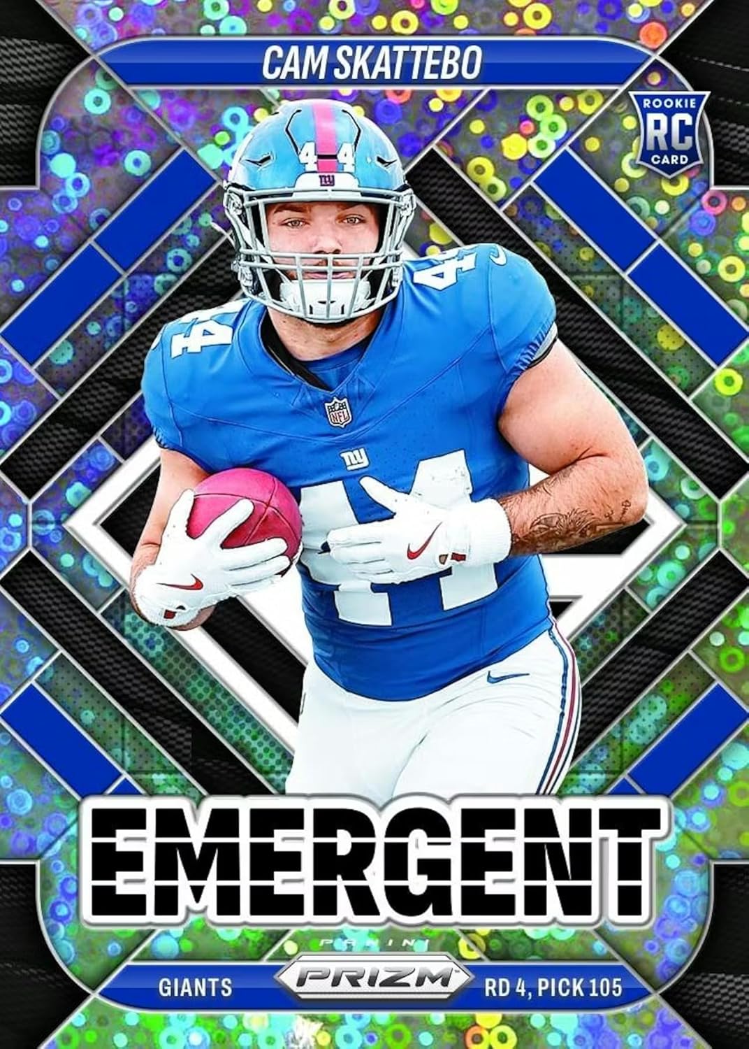 CAM SKATTEBO  
ROOKIE RC CARD  
EMERGENT  
GIANTS  
PRIZM  
RD 4, PICK 105