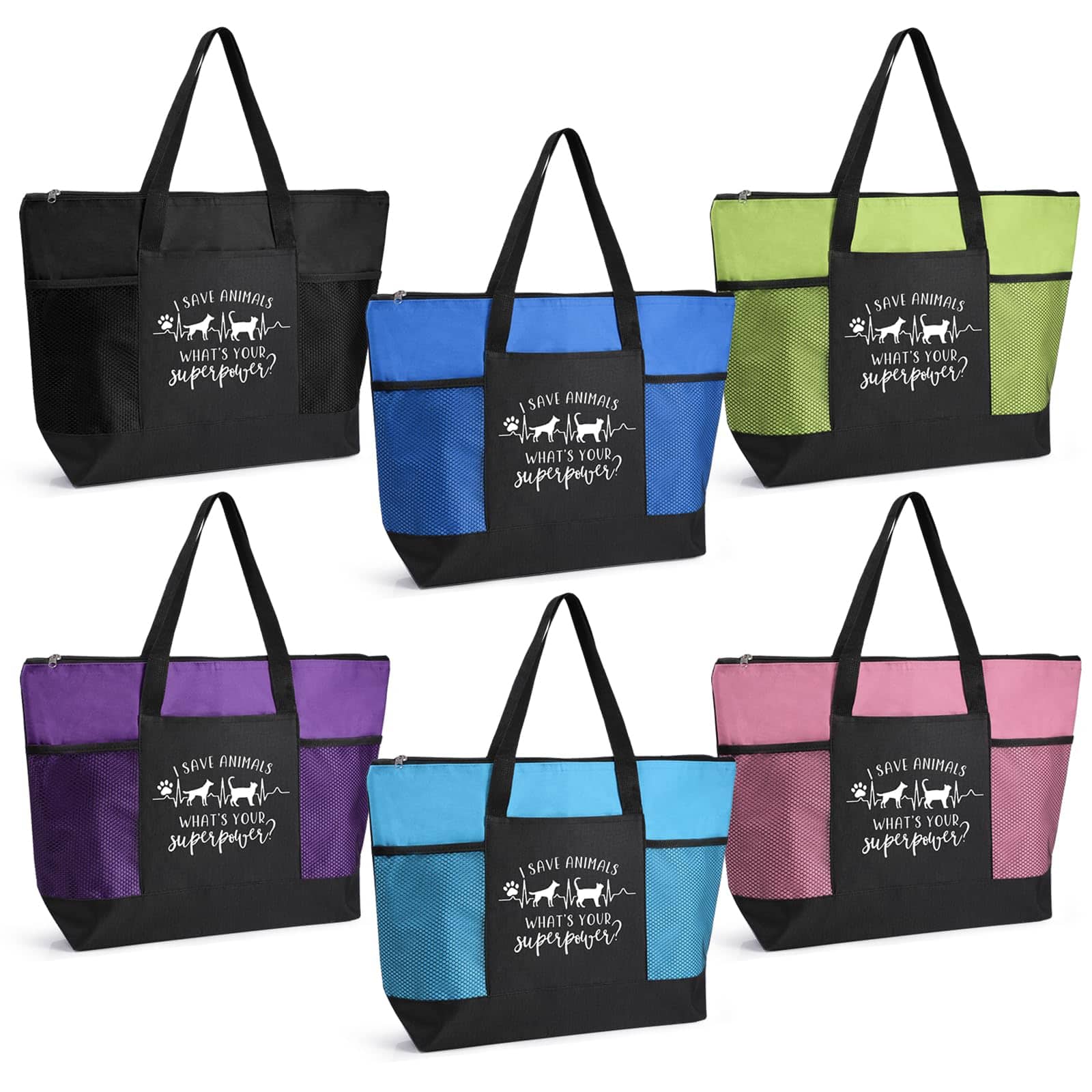 DORLUKFU - Employee Appreciation Gift Bulk for Women Inspirational Tote Bags Thank You Office Gifts for Coworkers Team Staff - Vet Bright Color