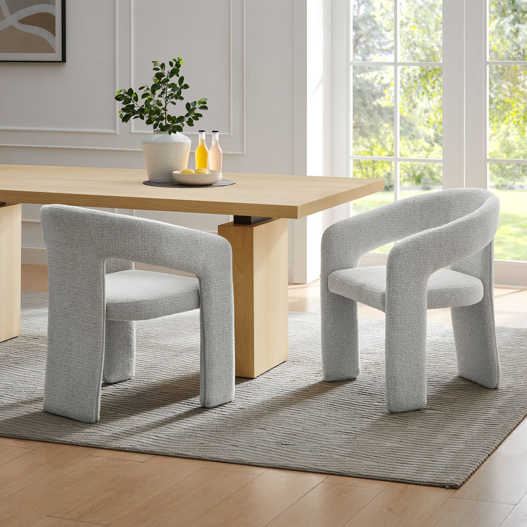 Alt View 5. Modway - Oslo Barrel Fabric Upholstered Dining Accent Chair by Modway - Gray.