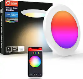 Lumary - Smart 5/6 " Recessed Lighting, WiFi Color Changing Dimmable , Compatible with Alexa & Google Assistant, 1 Pack - White