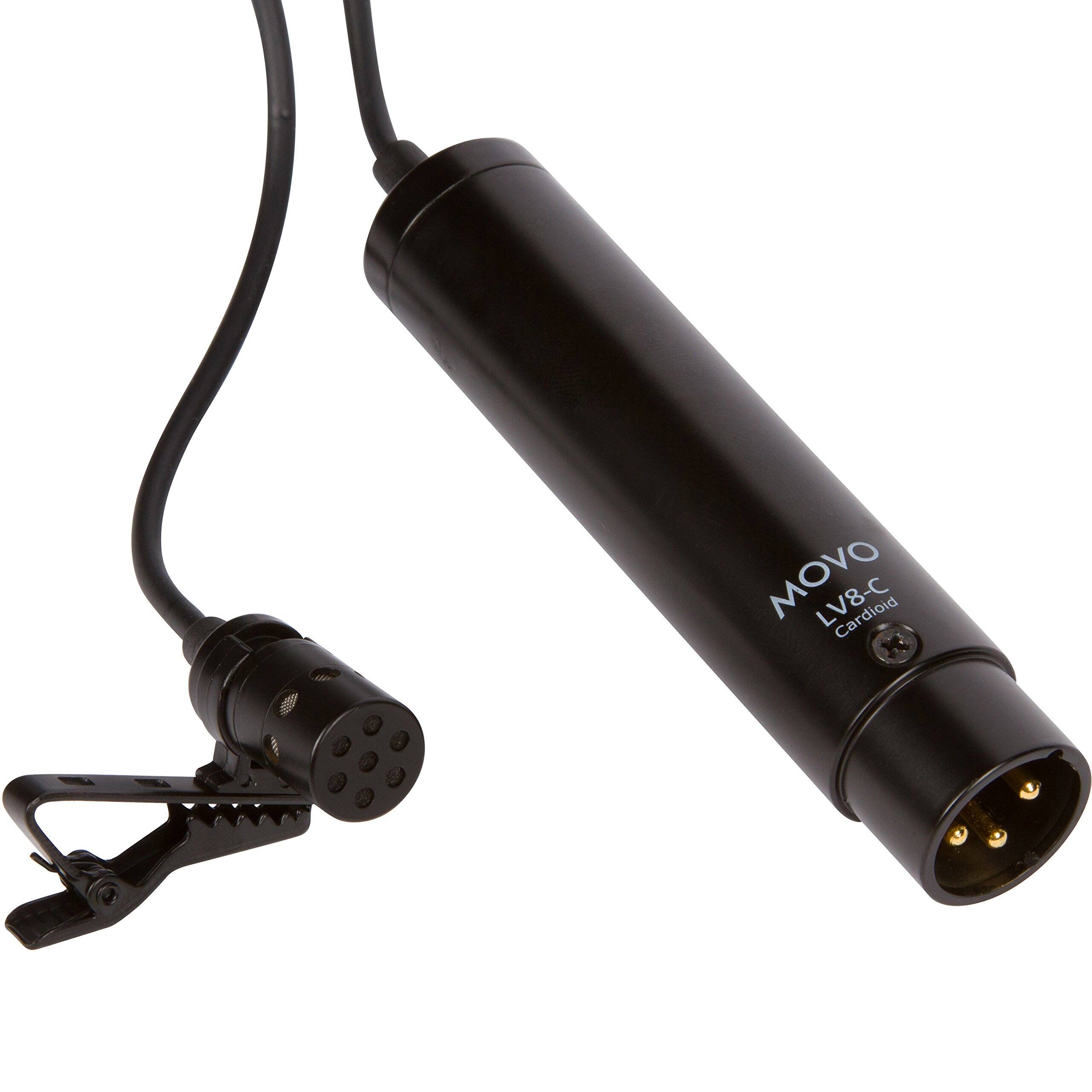 MOVO - LV8-C Broadcast-Quality XLR Lavalier Mic - Cardioid Condenser