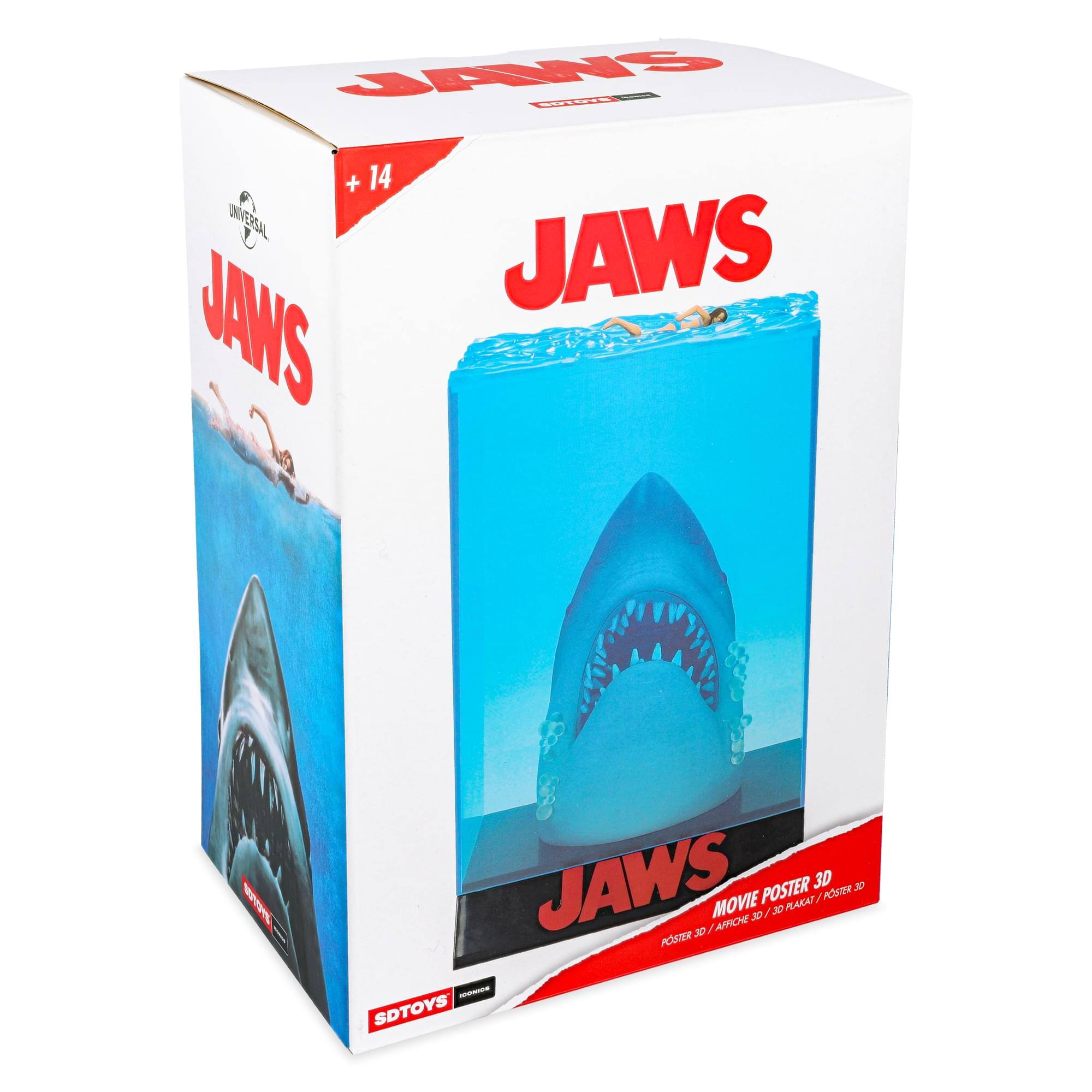 JAWS + 14 INVERSAL JAWS POSTER 3D - / POSTER MOVIE 30 PACAS OL / JE / ARRICHE POSTER - SDTOYS