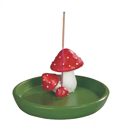 Front. FC Design - FC Design 4.25"H Mushroom Incense Burner Computer Desk Tabletop Decoration - Multi-Color.