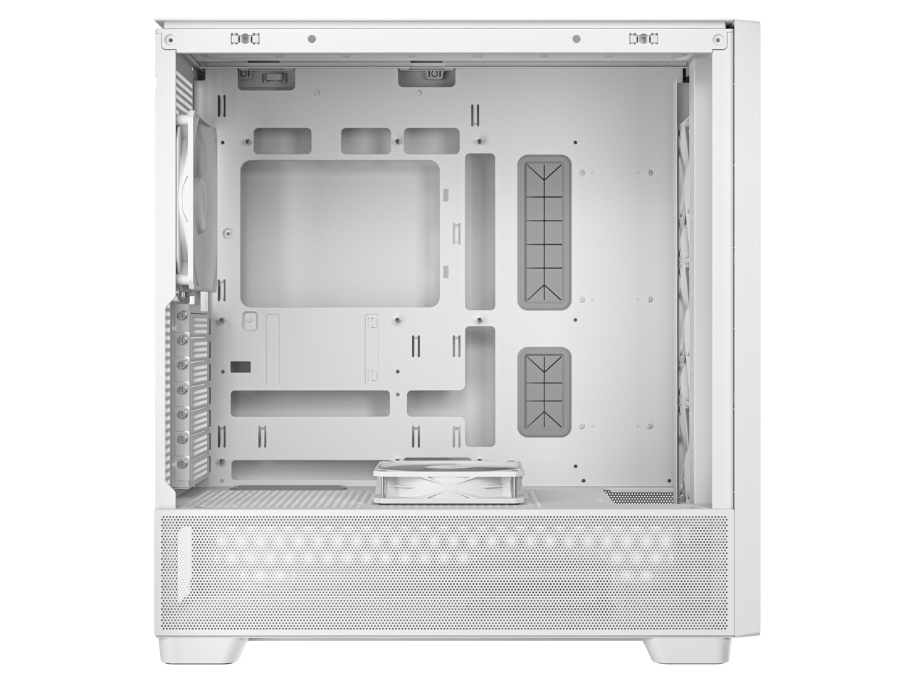 Alt View 8. Antec - Antec FLUX Wood White, 5 PWM Fans, High-Airflow Front, Type-C, 420mm Radiator, Up to 9 Fans, Mid-Tower E-ATX Case - White.