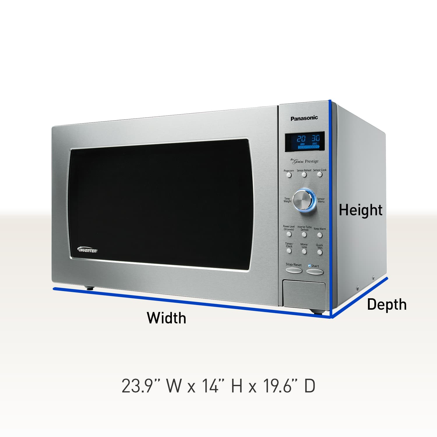 Alt View 12. Panasonic - 2.2 Cu. Ft. 1250 Watt SD987SA Full-Size Microwave with Inverter - Stainless steel.