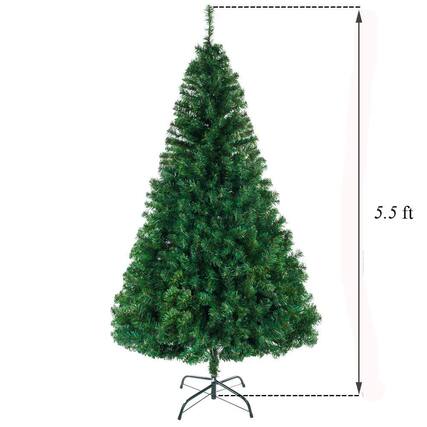 Front. VAVSEA - 5.5 ft Artificial Christmas Tree, 850 Tips Full PVC Xmas Tree with Metal Stand for Indoor Holiday Decor - Green.