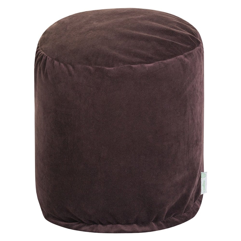 Majestic Home - Pouf Faux Suede Dark - Brown