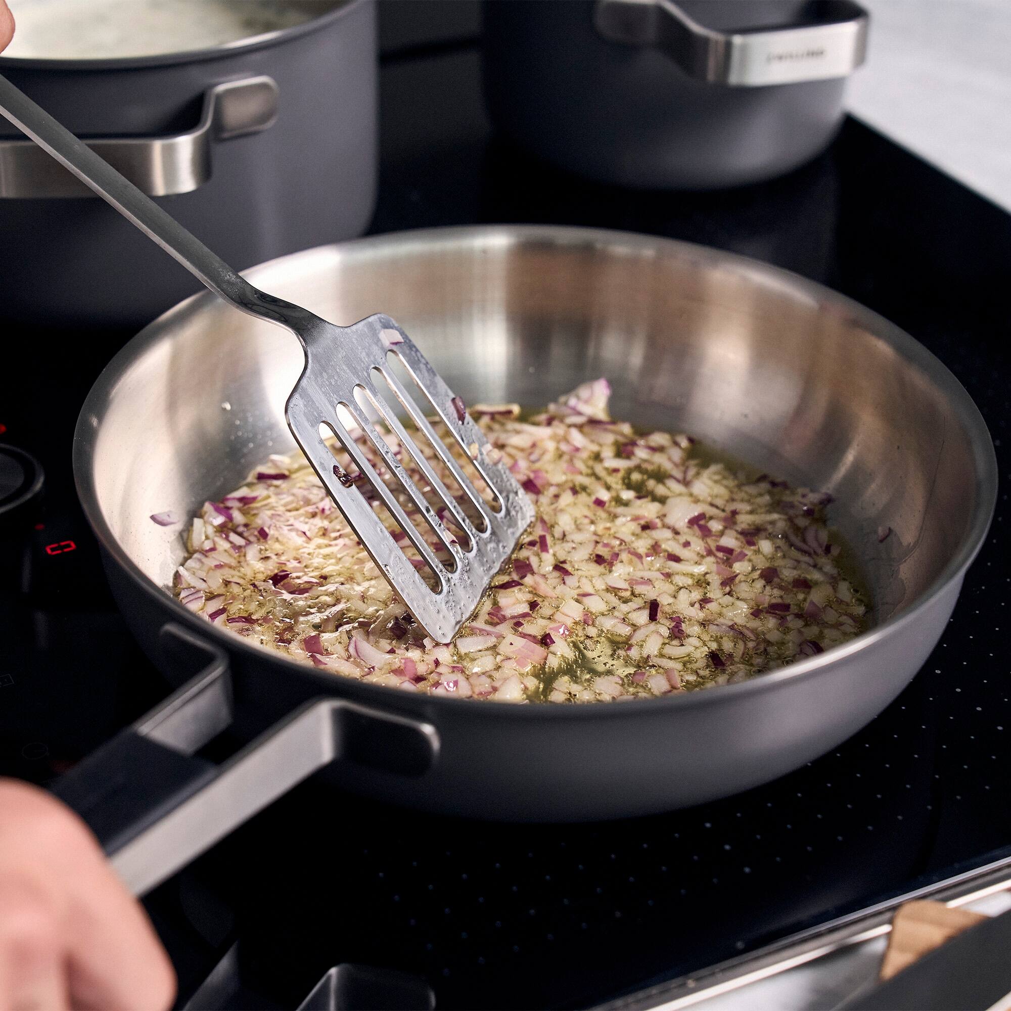 Alt View 1. ZWILLING - ZWILLING Pure 9.5-inch Stainless Steel Fry Pan, Grey - Grey.