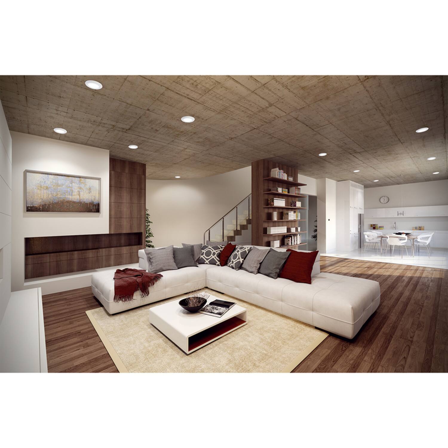 Left. Halo - Halo BLD6 Series Matte White 6 in. W Aluminum LED Canless Recessed Downlight 10.3 W.