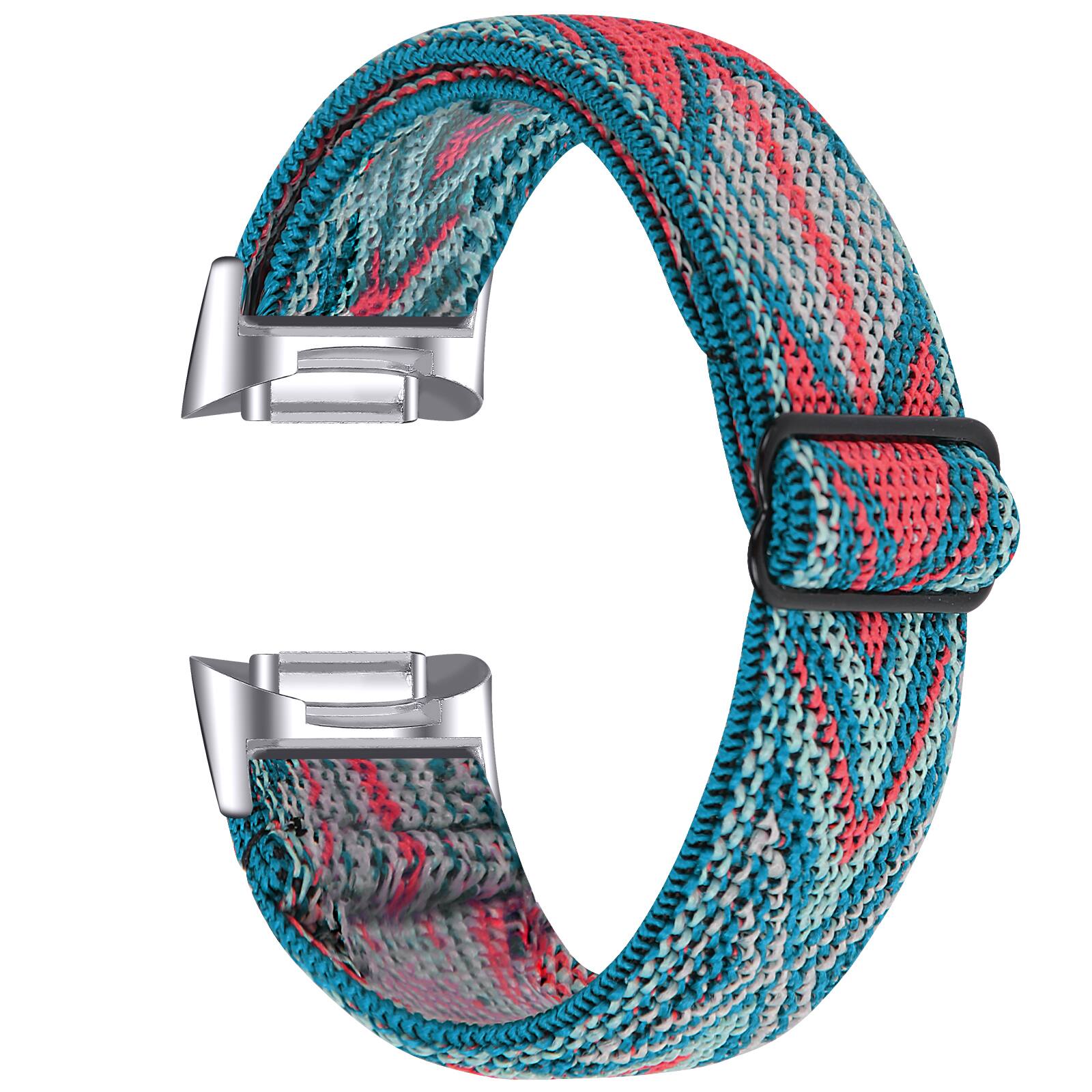 Front. StrapsCo - Pattern Comfort Stretch Band Nylon Watch Strap For Fitbit Charge 6 - Woven Pattern 6.