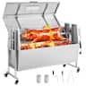 VEVOR - Rotisserie Grill, 38W BBQ Outdoor Pig & Lamb Spit Roaster, Charcoal Spit Roaster with 132 LBS Capacity - Stainless steel color