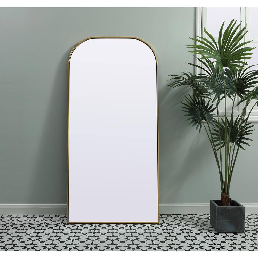 Elegant Decor - Metal Frame Arch Full Length Mirror 32x66 Inch - Brass price history on PriceWatchPro