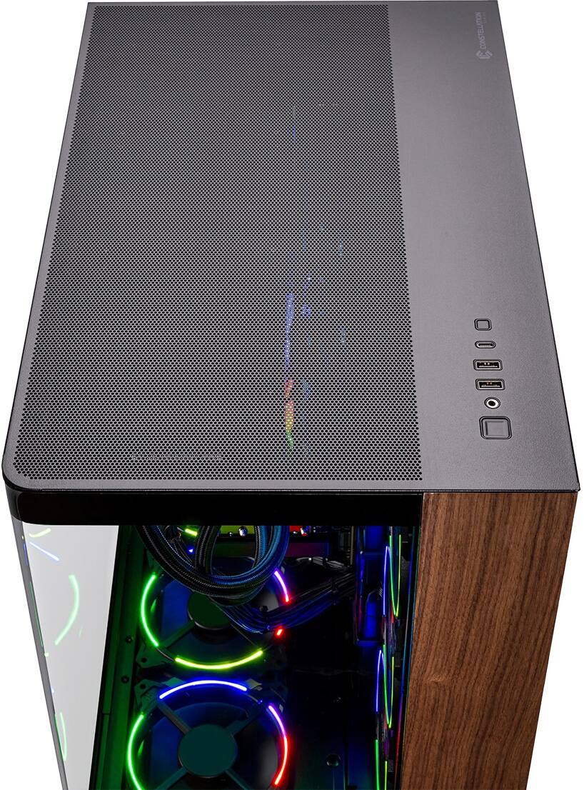 Back. Skytech Gaming - Skytech PRISM4 - AMD Ryzen 9 9900X3D, 5080, 64GB 6000 MHz DDR5 RAM, 1000W GOLD A3 PSU - Black.