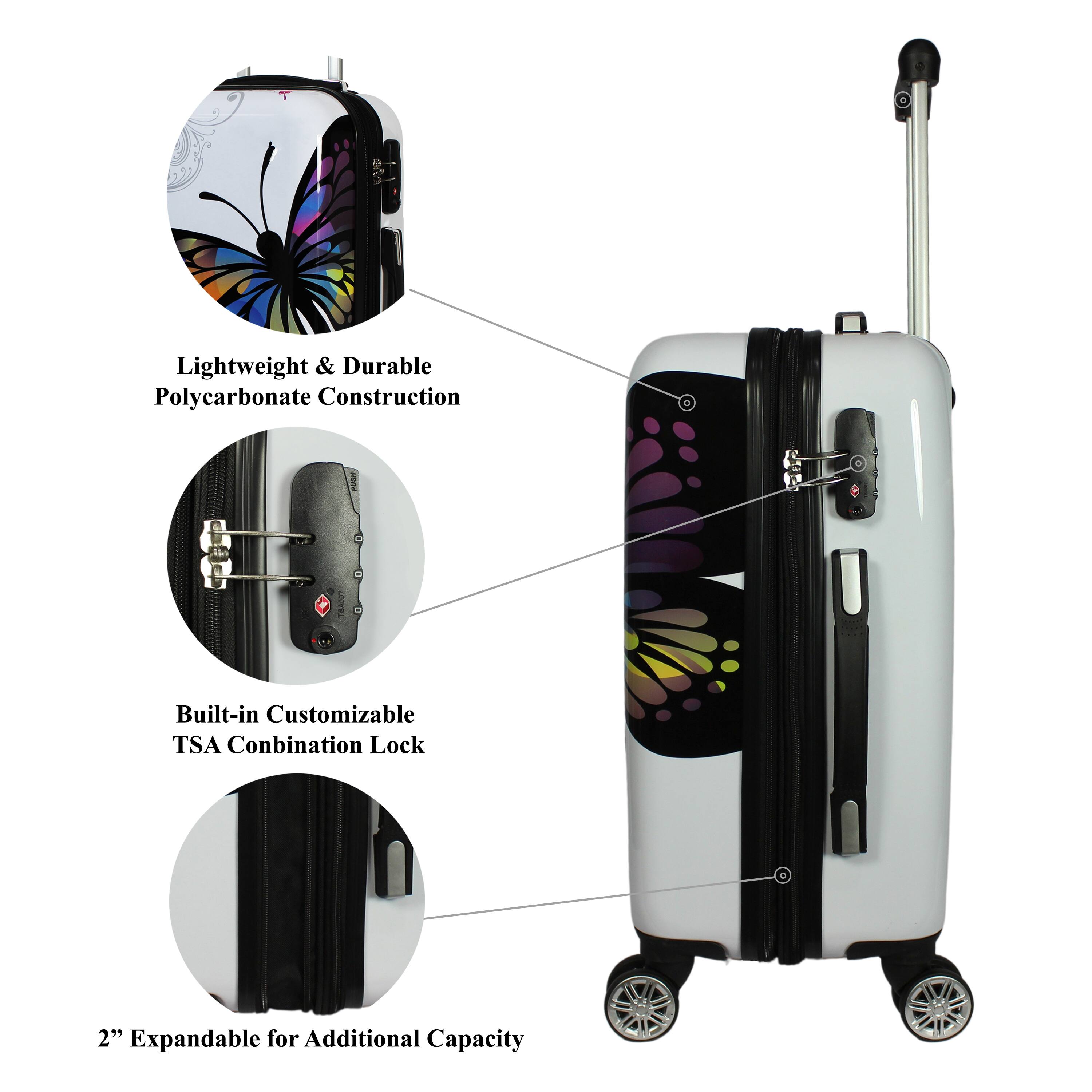 Lightweight & Durable Polycarbonate Construction  
Built-in Customizable TSA Combination Lock  
2" Expandable for Additional Capacity