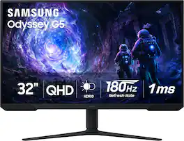 Samsung - 32" Odyssey G51F QHD 180Hz 1ms AMD FreeSync Gaming Monitor with HDR10 (DisplayPort, HDMI) - Black