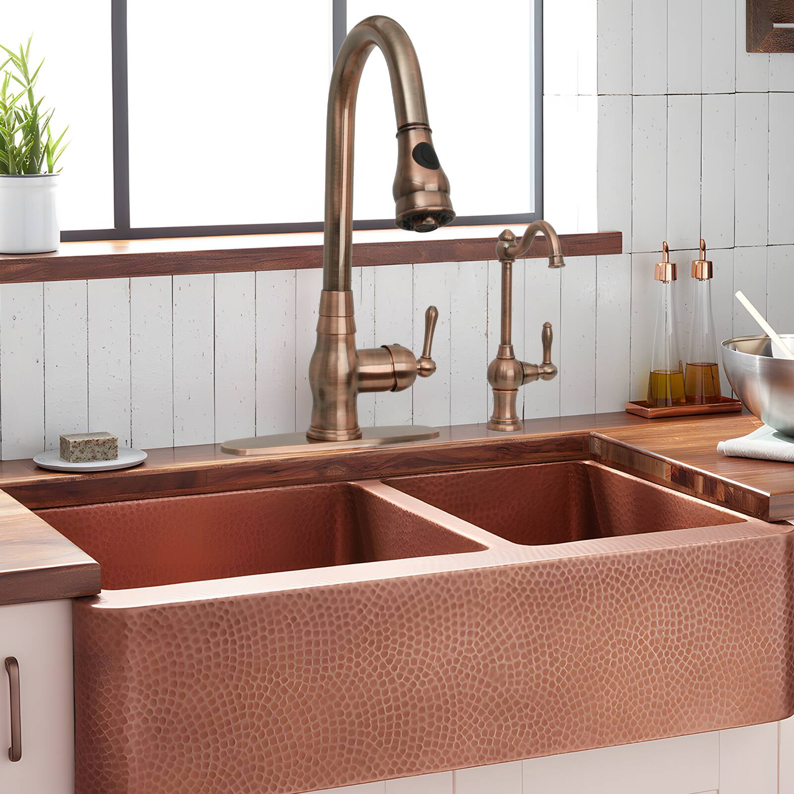 Alt View 7. Akicon - Akicon One-Handle Solid Brass Kitchen Drinking Water Filter Faucet in Antique Copper - Antique Copper.