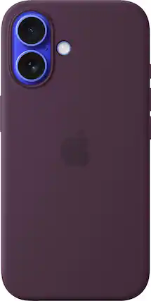 Front. Apple - iPhone 16 Silicone Case with MagSafe - Plum.