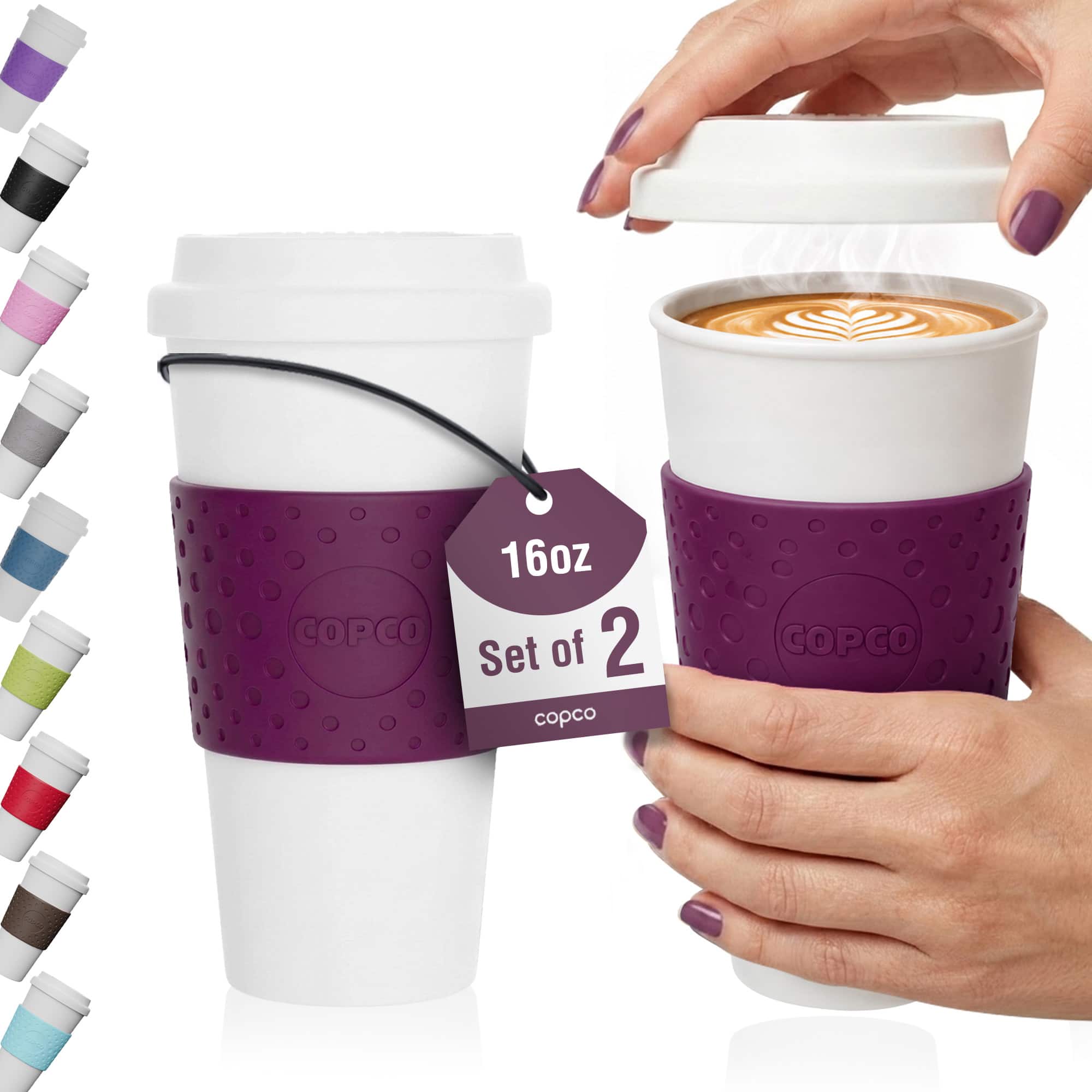 Copco - Acadia 16 oz Travel Mug Set of 2- Insulated BPA-Free Double Wall Cups - Plum price history on PriceWatchPro
