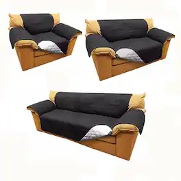 Kitcheniva - Reversible Quilted Microfiber Sofa Cover Furniture Protector for Pets Kids & Dogs Sofa Loveseat Chair Black - Gray