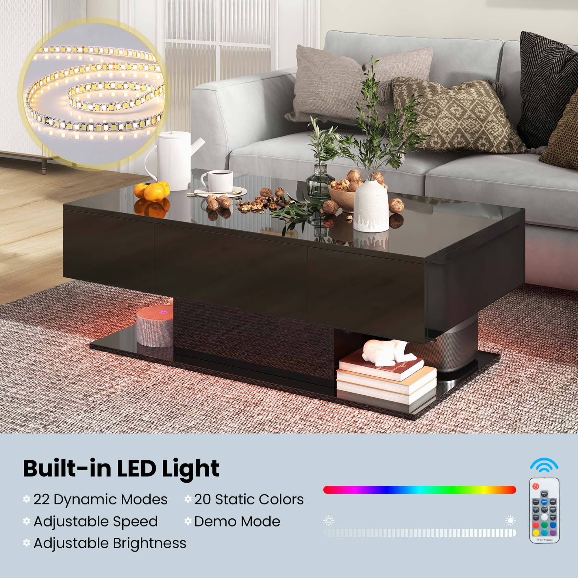 Built-in LED Light 22 Dynamic Modes 20 Static Colors Adjustable Speed Demo Mode Adjustable Brightness