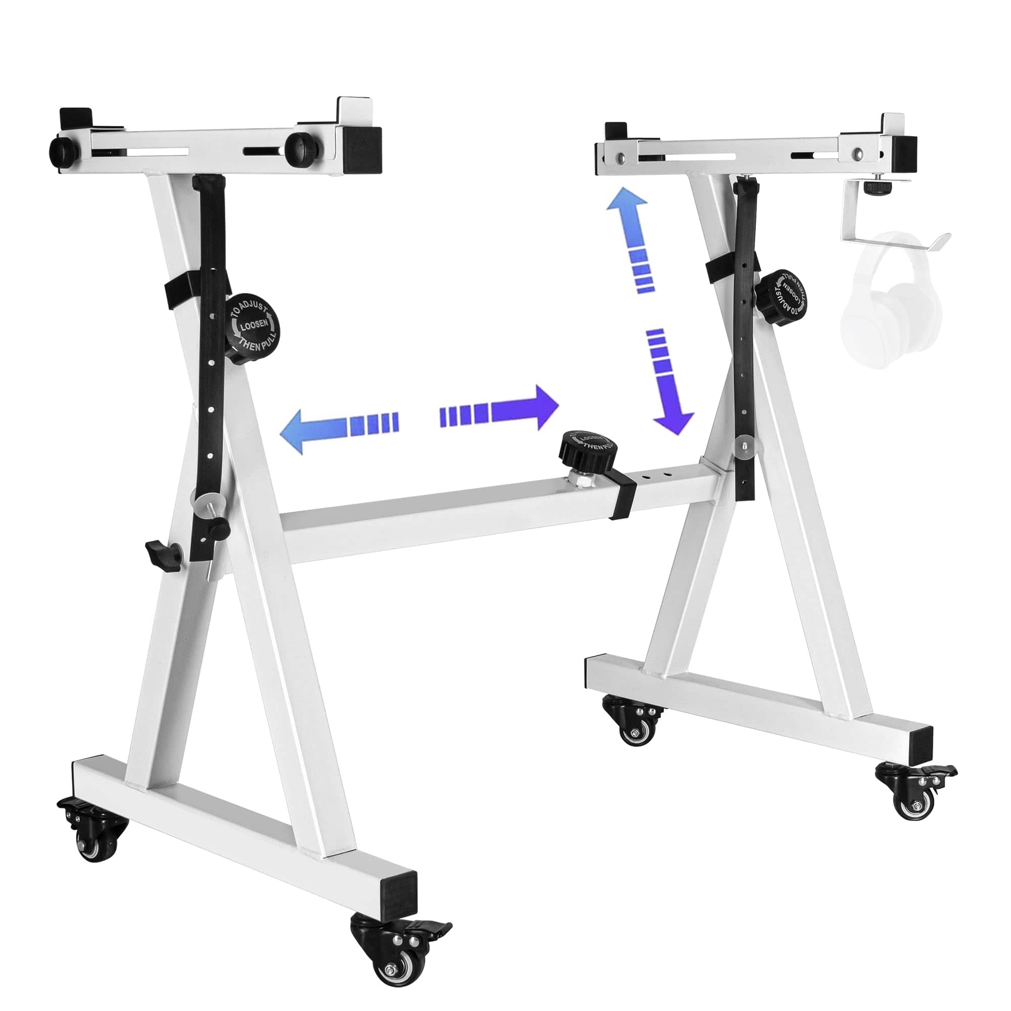 MAGICAL RUBS - Universal Stand Z-style Heavy-duty Piano Adjustable And Portable For 61 88 Keys 88 Rolling - White