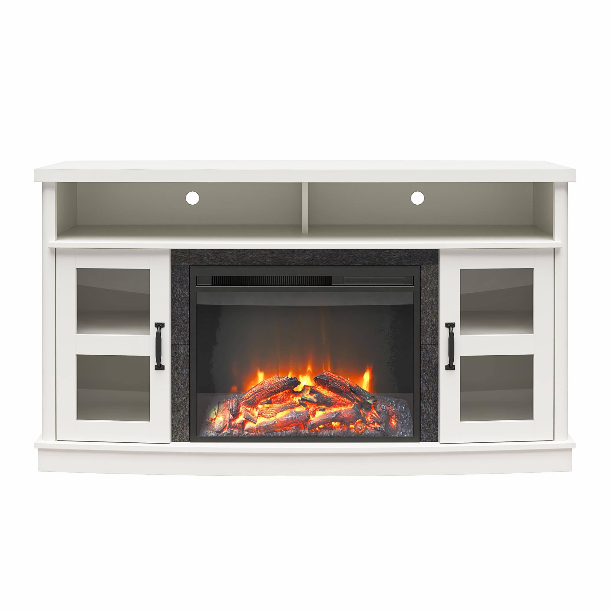 Front. Ameriwood Home - Barrow Creek Fireplace Console - White.