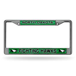 Rico Industries - North Dakota Fighting Hawks Sparkly Glitter Bling Look Chrome License Plate Frame - Multi