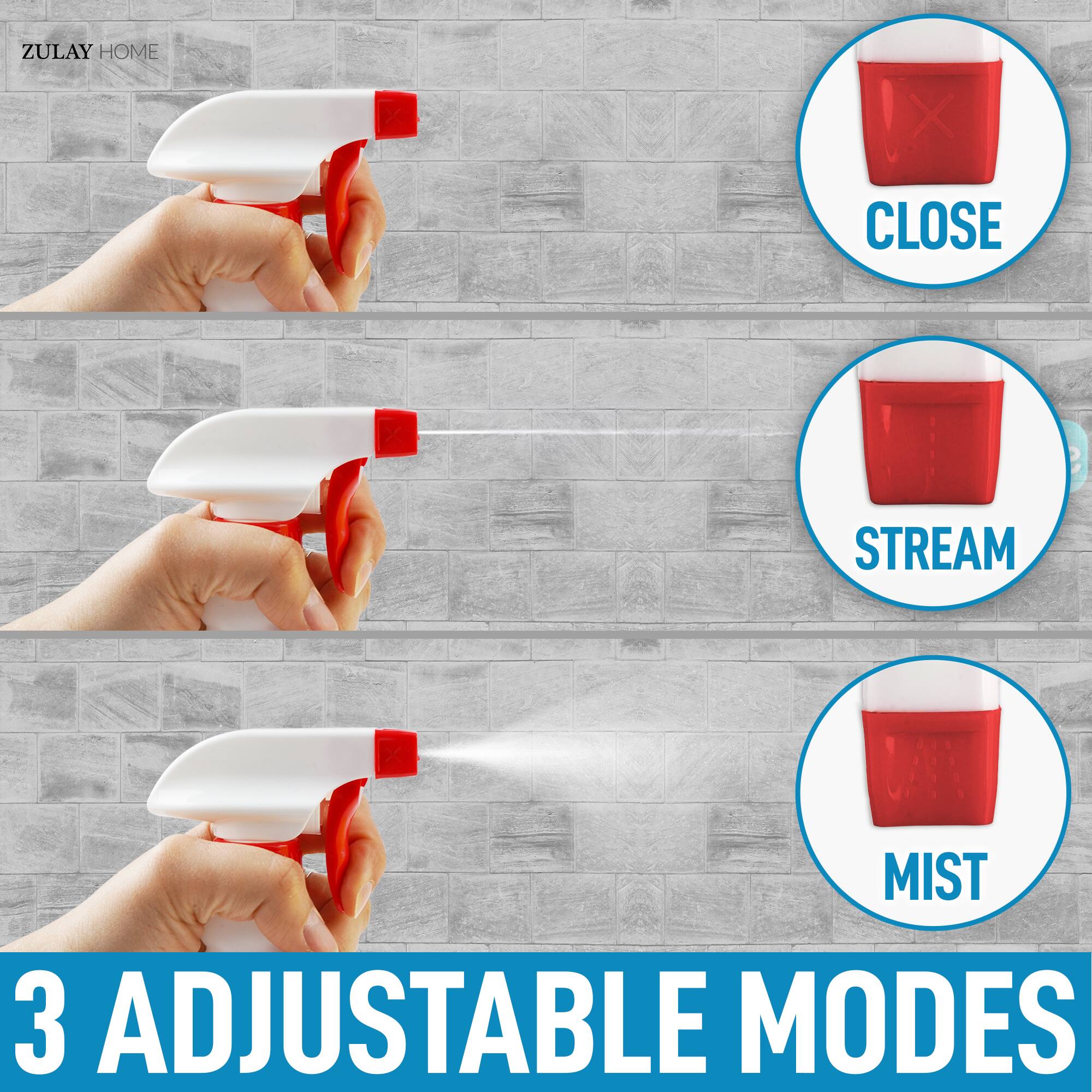 ZULAY HOME

3 ADJUSTABLE MODES

- CLOSE
- STREAM
- MIST