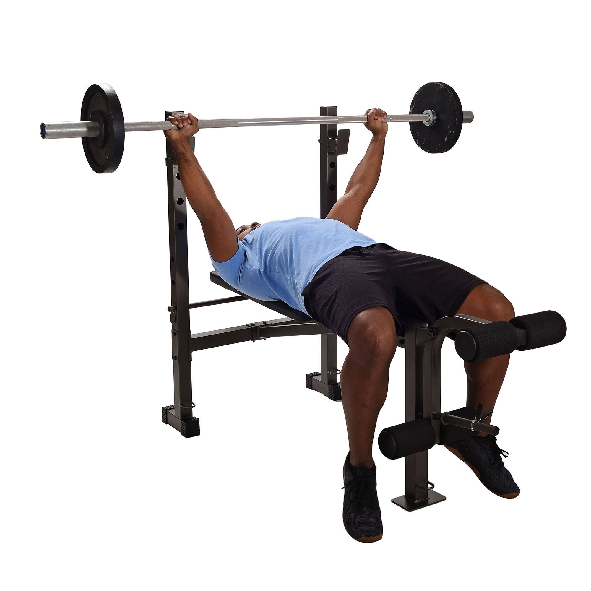 Alt View 2. Stamina Products - Stamina Adjustable Steel Weight Bench Barbell Rack Combo Set for Home Gym, Black - Black.