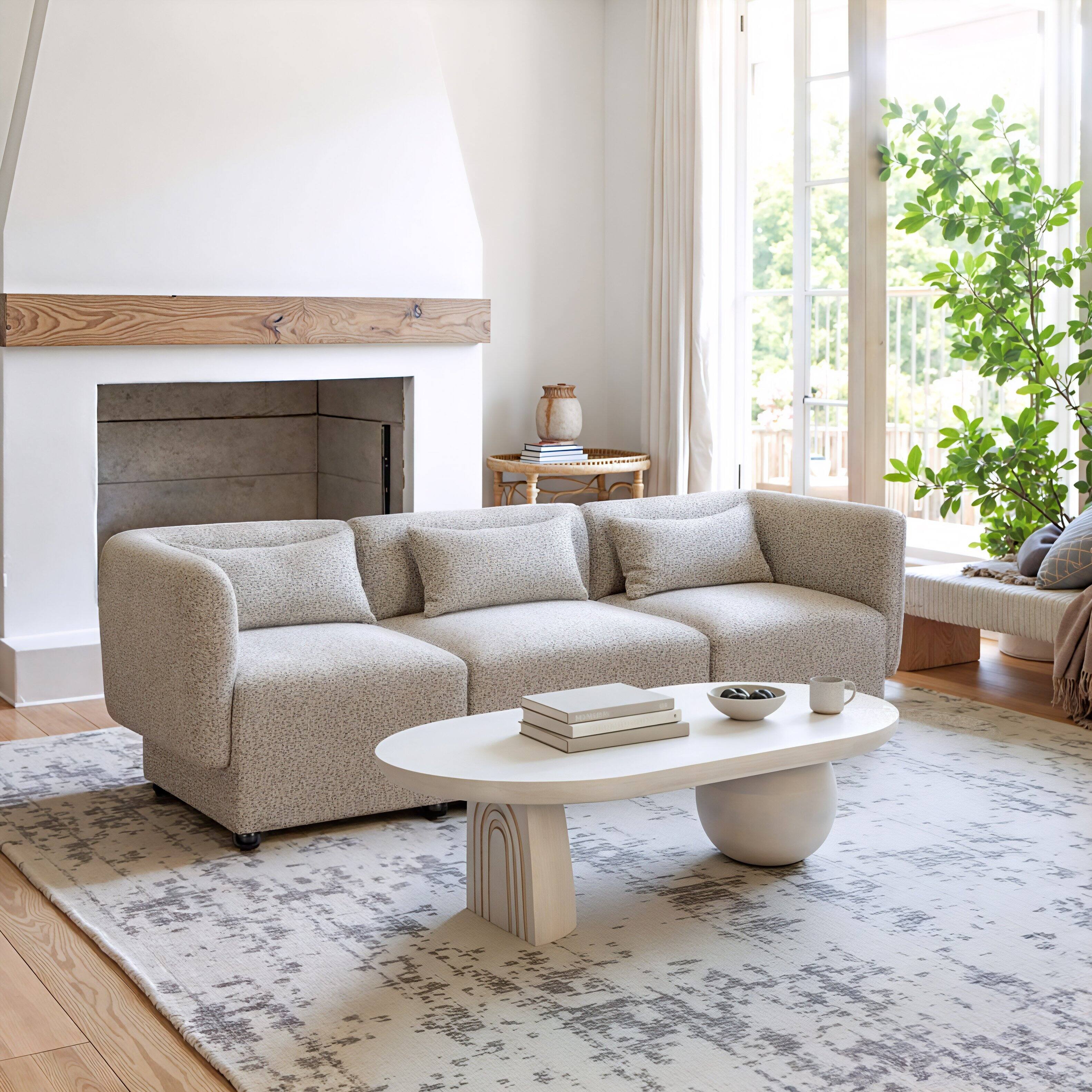 Angle. Hivvago - Simu Middle Chair Dune Greige - Dune Greige.