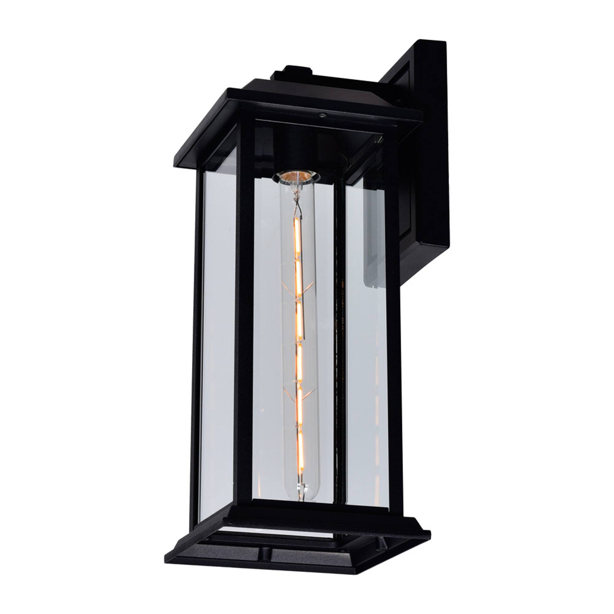 Alt View 1. CWI Lighting - Blackbridge 1 Light Outdoor Black Wall Lantern - Black.