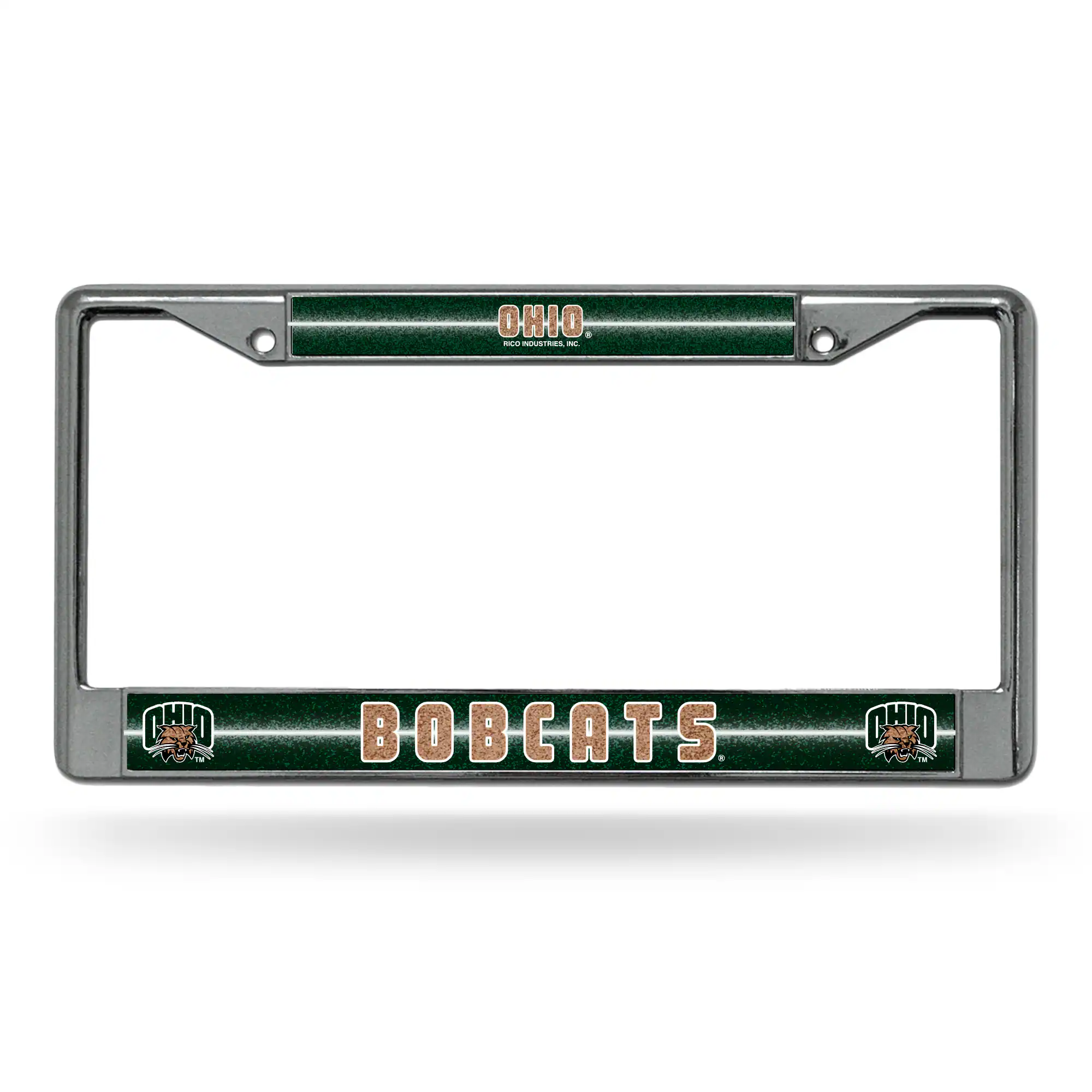 Ohio Bobcats Sparkly Glitter Bling Look Chrome License Plate Frame