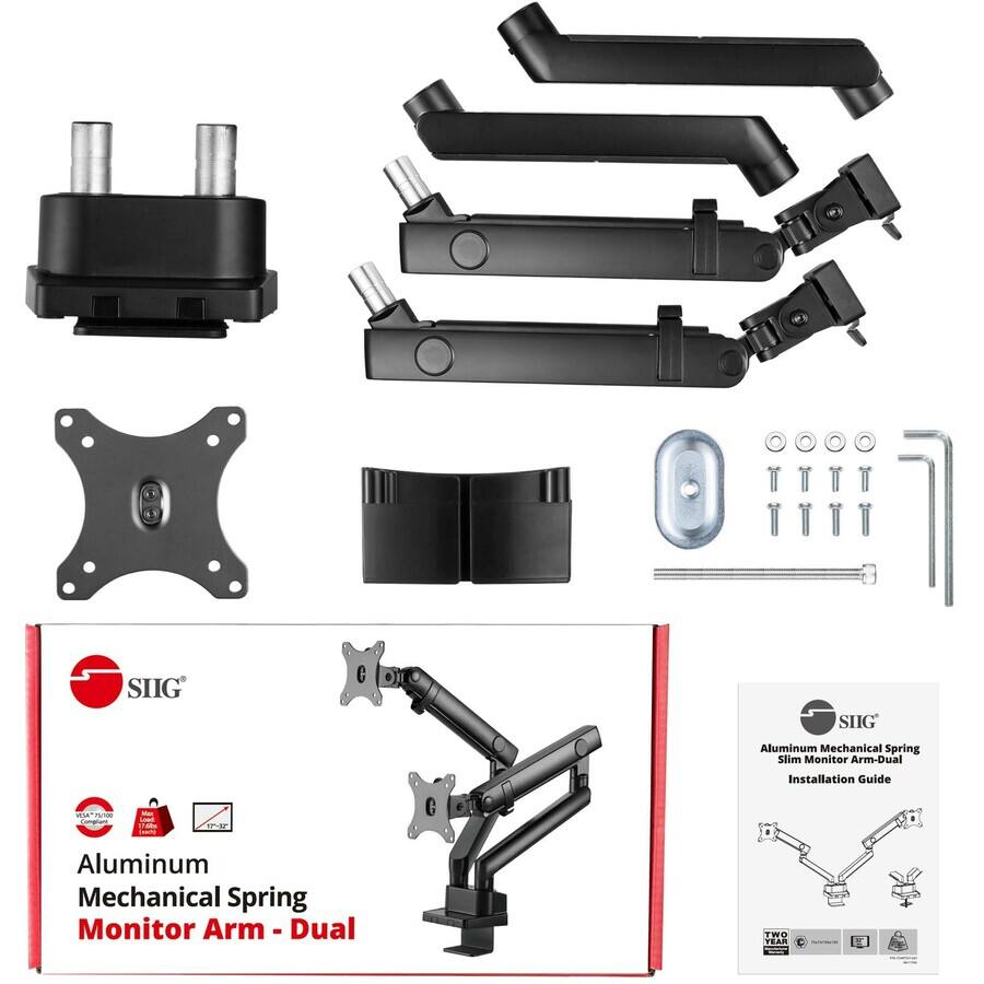 SIIG Aluminum Mechanical Spring Slim Monitor Arm - Dual Installation Guide

Aluminum Mechanical Spring Monitor Arm - Dual

SIIG Aluminum Mechanical Spring Slim Monitor Arm - Dual Installation Guide