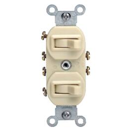 Amber Sporting Goods - Leviton 15A 277V 3 Pole Toggle Duplex Combination Switch - Ivory