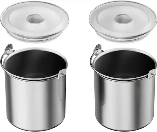Front. Chefman - Iceman by Chefman 20-Oz. Stainless-Steel Ice Cream Pint Containers, 2-Pack - Stainless Steel.