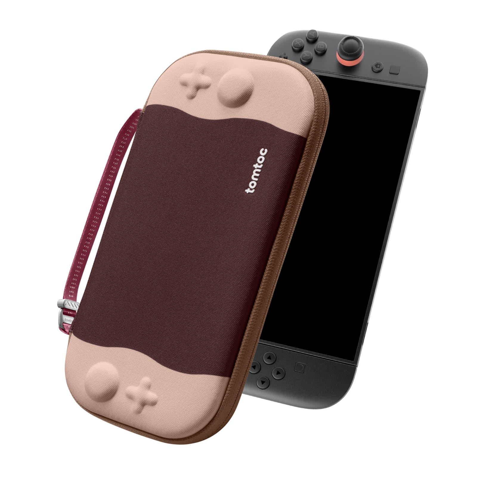 Front. tomtoc - tomtoc Slim Carrying Case for Nintendo Switch 2 Model 2025, Odorless Protective Hard Shell with 12 Game Card Slots - Cherry.