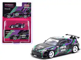 Toyota GR86 RHD (Right Hand Drive) "HKS" Black with Graphics "Global64" Series 1/64 Diecast Model by Tarmac Works - Multicolor